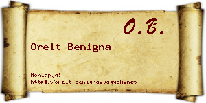 Orelt Benigna névjegykártya